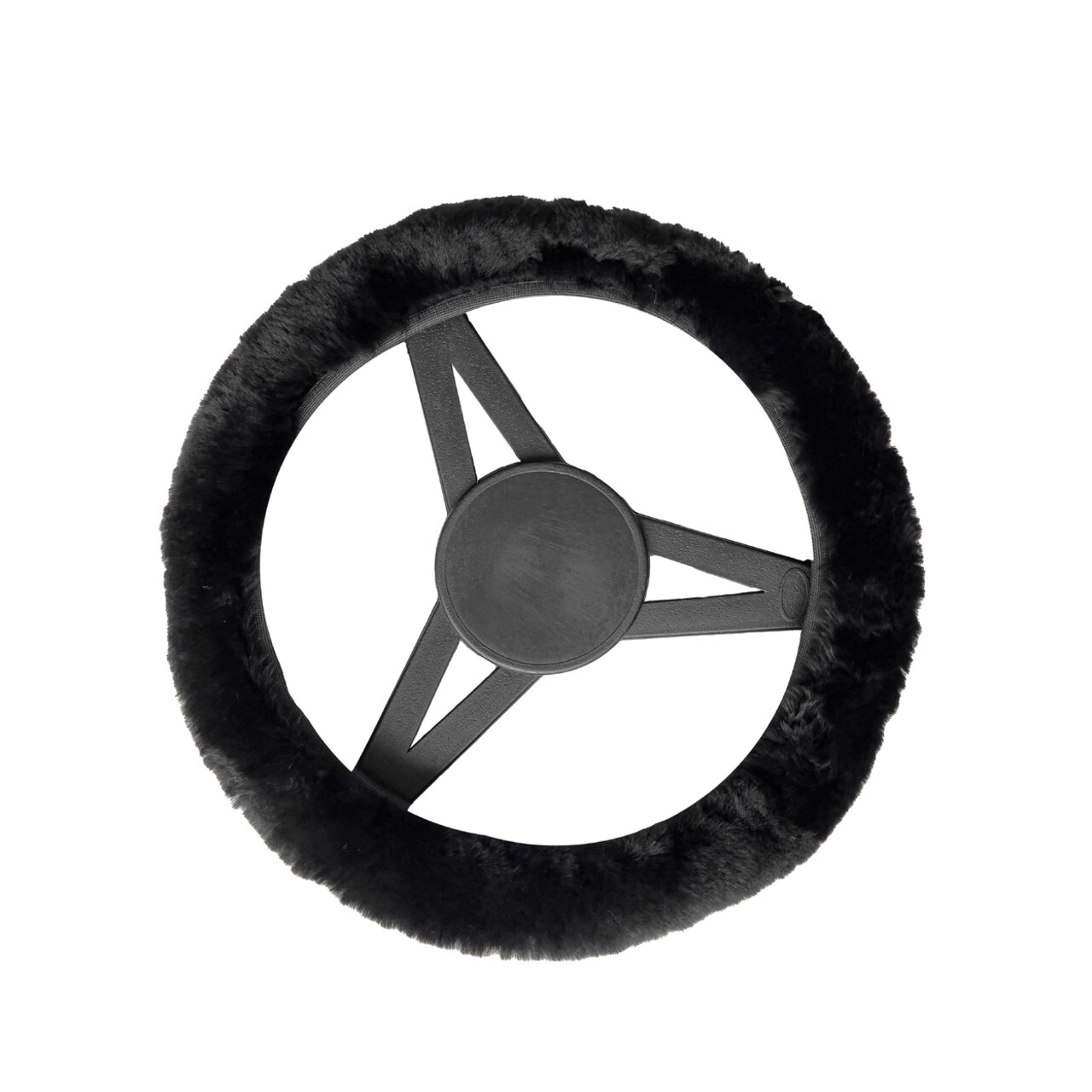 Natural Sheepskin Steering Wheel Cover 14-16 Inch Universal Fit Zealand Wool